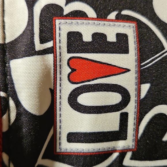 Brighton Fanny Pack Belt Bag Endless Love Black Red White Polka Dot Interior - Picture 10 of 12